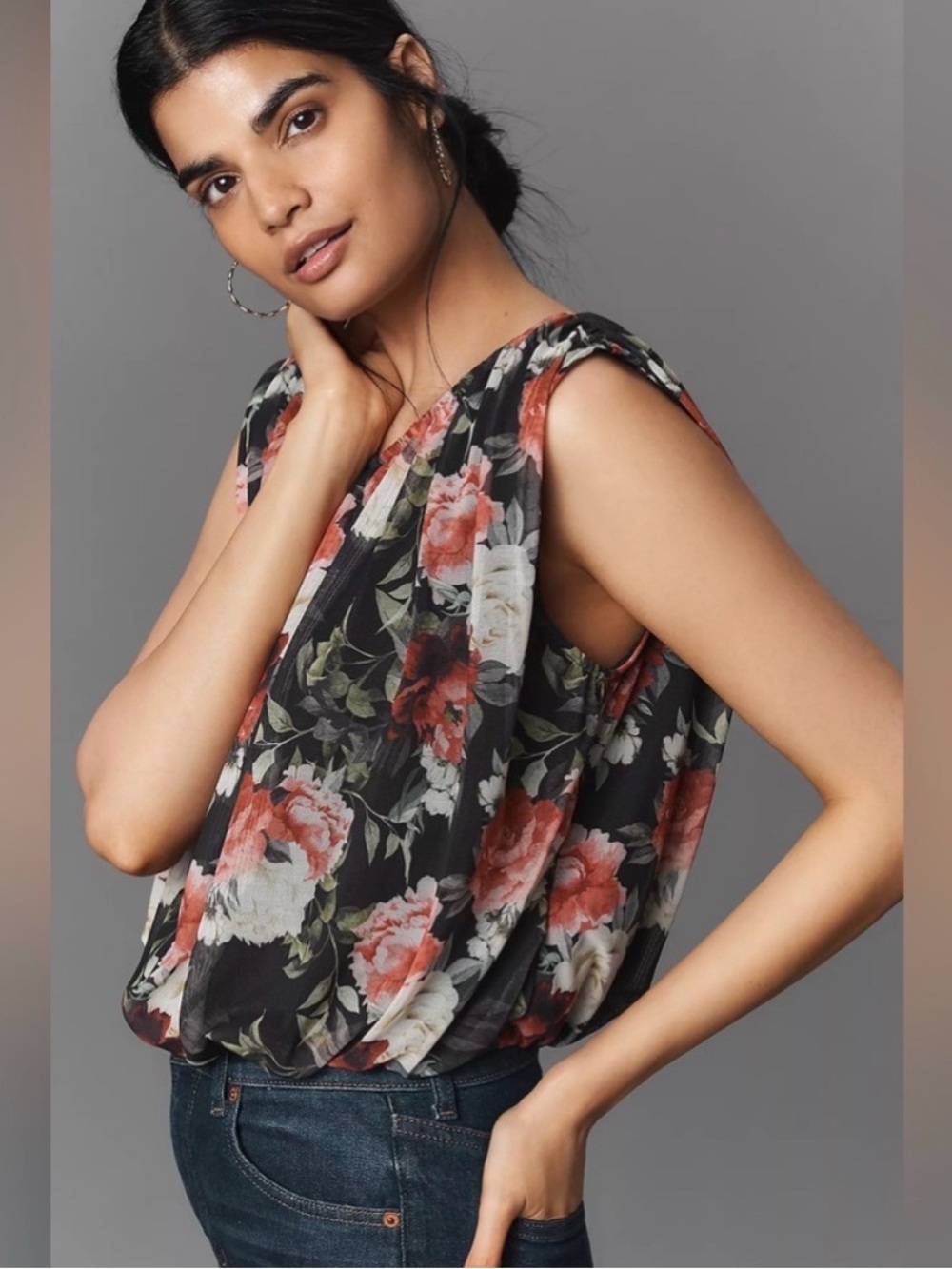 Anthropologie Mesh Bubble Muscle Top, Size XS